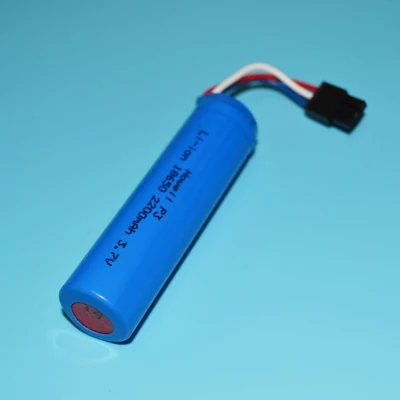 Cylindrical 2200mAh 3.7V 18650 Li Ion Battery Cell with Molex Connector Lithium Battery